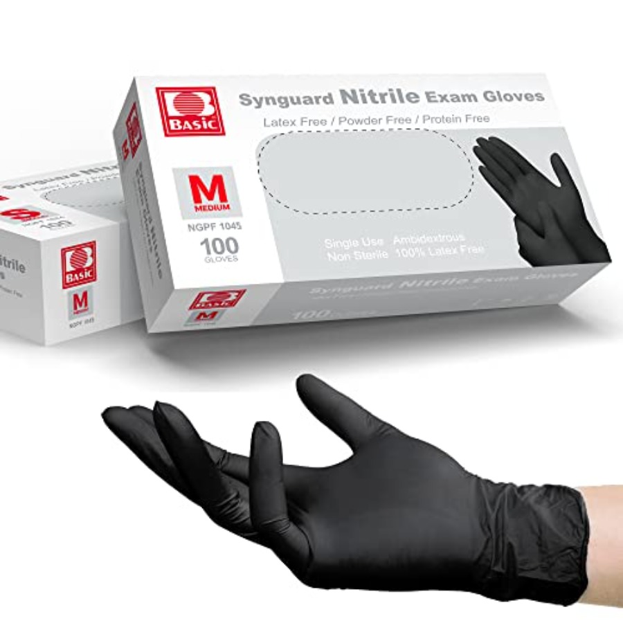 Exam Glove Nitrile - ถุงมือตรวจโรคไนไตรล์สีดำทางการแพทย์ - ปราศจากน้ำยางและแป้ง ความหนา 5 มิล