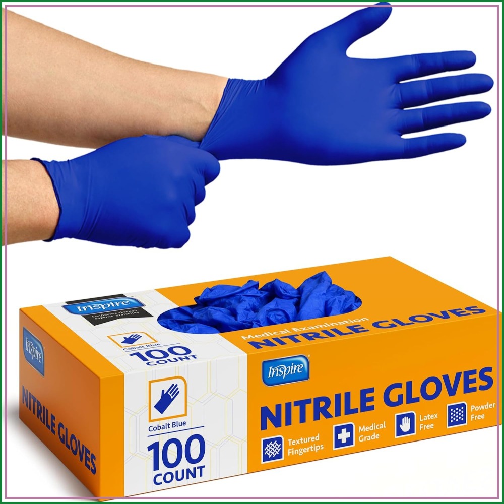 Exam Glove Nitrile - ถุงมือไนไตรล์สีน้ำเงินโคบอลต์แบบใช้แล้วทิ้ง 4.5 มิล - สำหรับการตรวจสุขภาพ การแพทย์