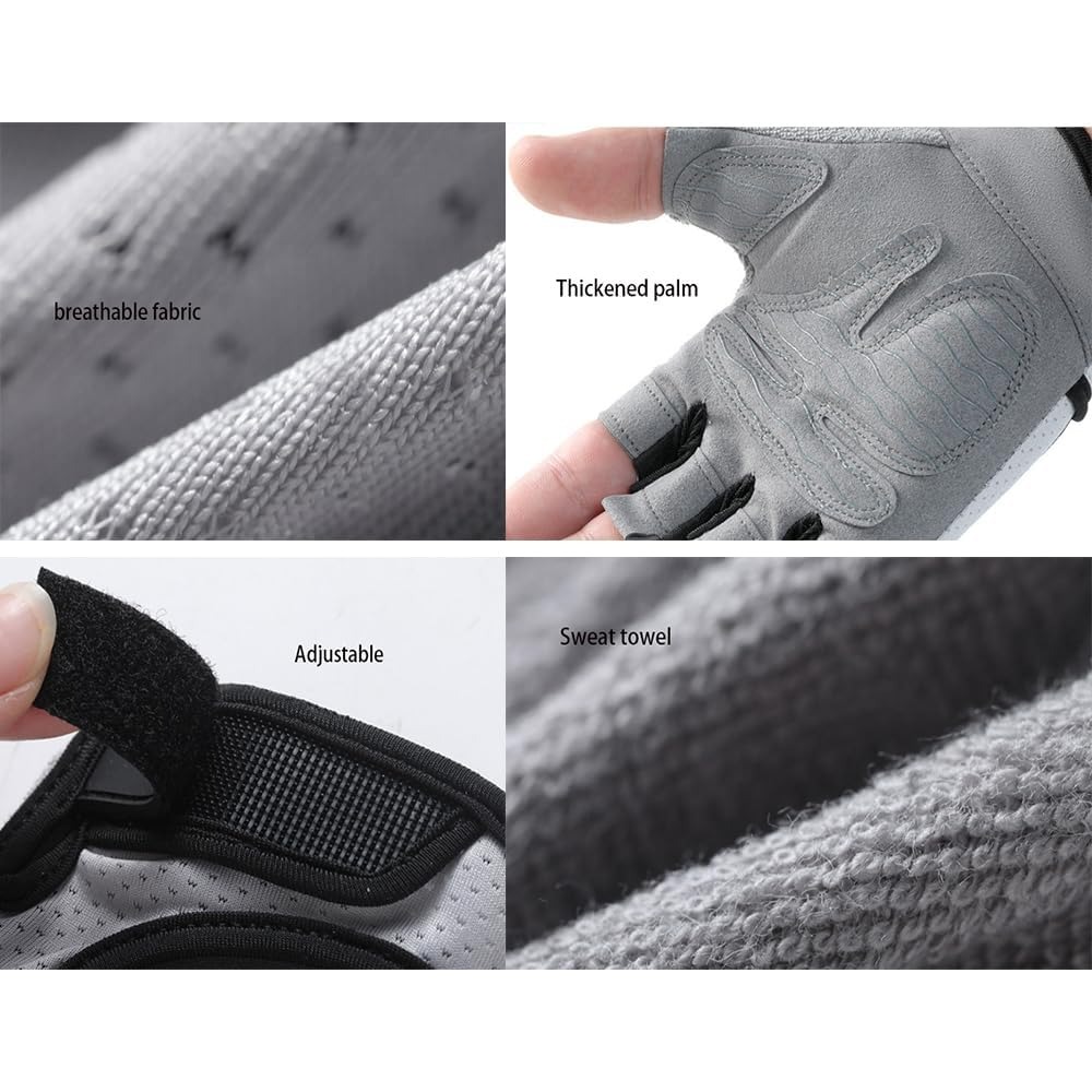 Workout Glove Gym - ถุงมือออกกำลังกายแบบไร้นิ้วสำหรับผู้หญิง ถุงมือออกกำลังกายแบบน้ำหนักเบา ระบายอากาศได้ดี แผ่นรองฝ่ามือกันลื่นสำหรับยกน้ำหนัก ครอสฟิต ออกกำลังกาย