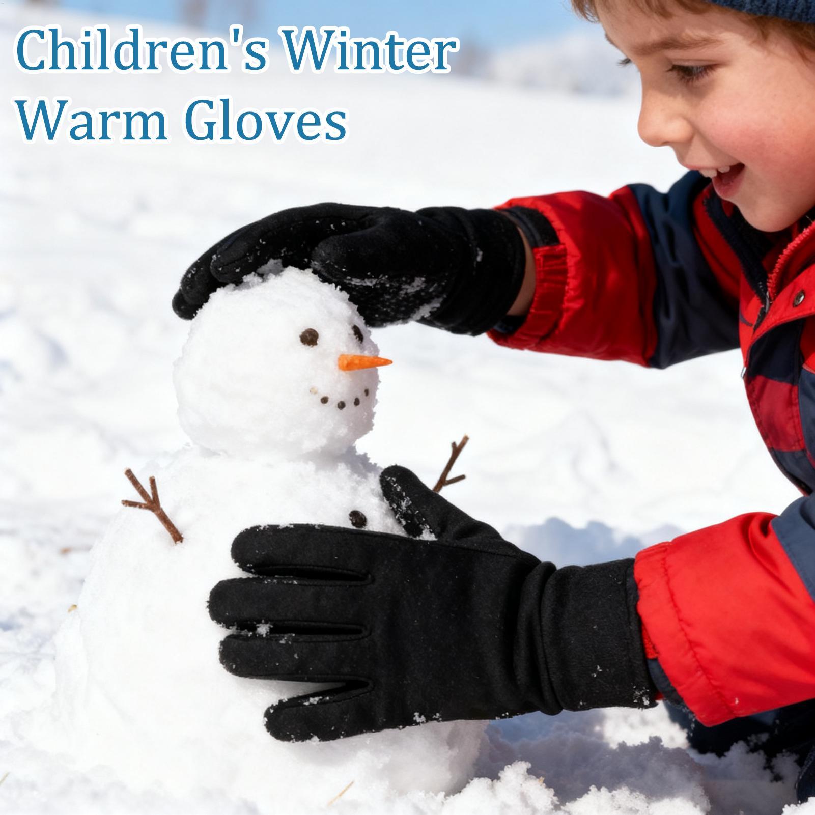 Winter Glove Insulated - ถุงมือฤดูหนาวสำหรับเด็ก ถุงมือหน้าจอสัมผัส ถุงมืออุ่นสำหรับเด็ก ถุงมือกันหนาวสำหรับวิ่ง ปั่นจักรยาน เล่นสกี
