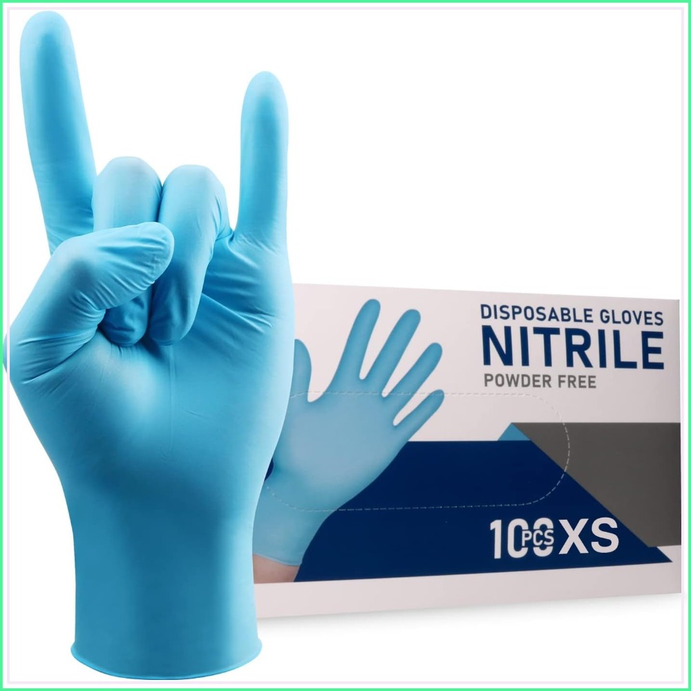 Exam Glove Nitrile - ถุงมือไนไตรล์แบบใช้แล้วทิ้ง ปราศจากแป้งและน้ำยาง หนา 4 มิล ใช้กับหน้าจอสัมผัสได้