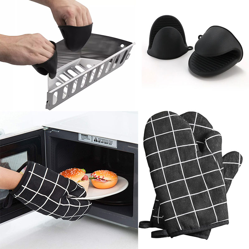 Oven Mitt Silicone - ซิลิโคนทนความร้อน Pinch เตาอบ Mitts สําหรับห้องครัวทําอาหารฉนวนผ้าฝ้ายถุงมือเตาอบสําหรับเบเกอรี่ไม่ลื่นย่างบาร์บีคิวเครื่องมือ