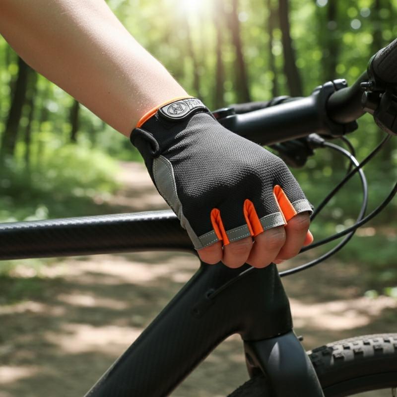 Cycling Glove Padded - ถุงมือปั่นจักรยานแบบครึ่งนิ้ว สำหรับผู้ชายและผู้หญิง กันลื่น ระบายอากาศได้ดี เหมาะสำหรับฤดูร้อน ใช้สำหรับปั่นจักรยาน