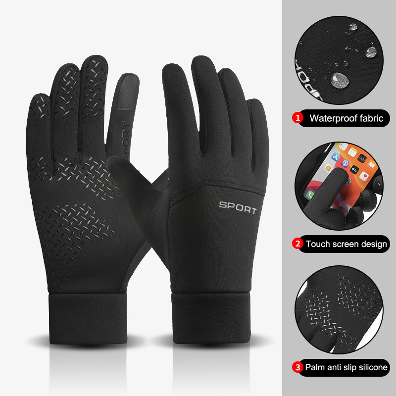 Magic Touch Glove - ถุงมือวิ่งกีฬากลางแจ้งฤดูหนาวถุงมือเต็มนิ้วสำหรับผู้ชายถุงมือเล่นฟิตเนสยิมทัชสกรีน