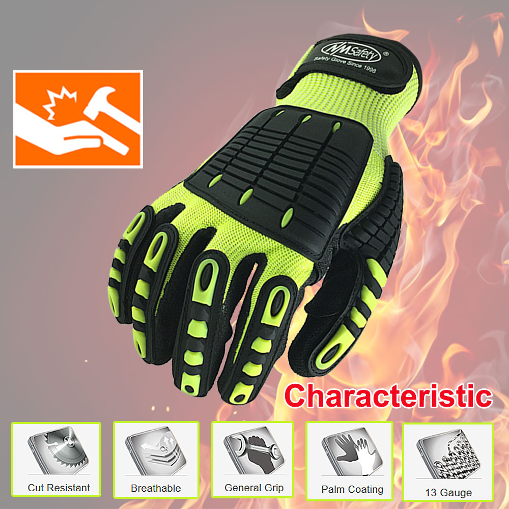 Work Glove Impact - NMSafety คุณภาพสูงถุงมือ Shock Absorbing Mechanics ผลกระทบและตัด