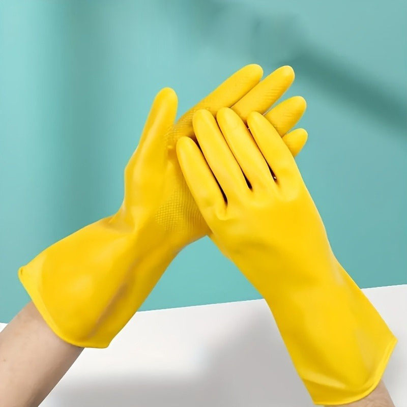 Dish Glove Rubber - 1 คู่ (2 ชิ้น) ถุงมือยางล้างจาน กันน้ำ