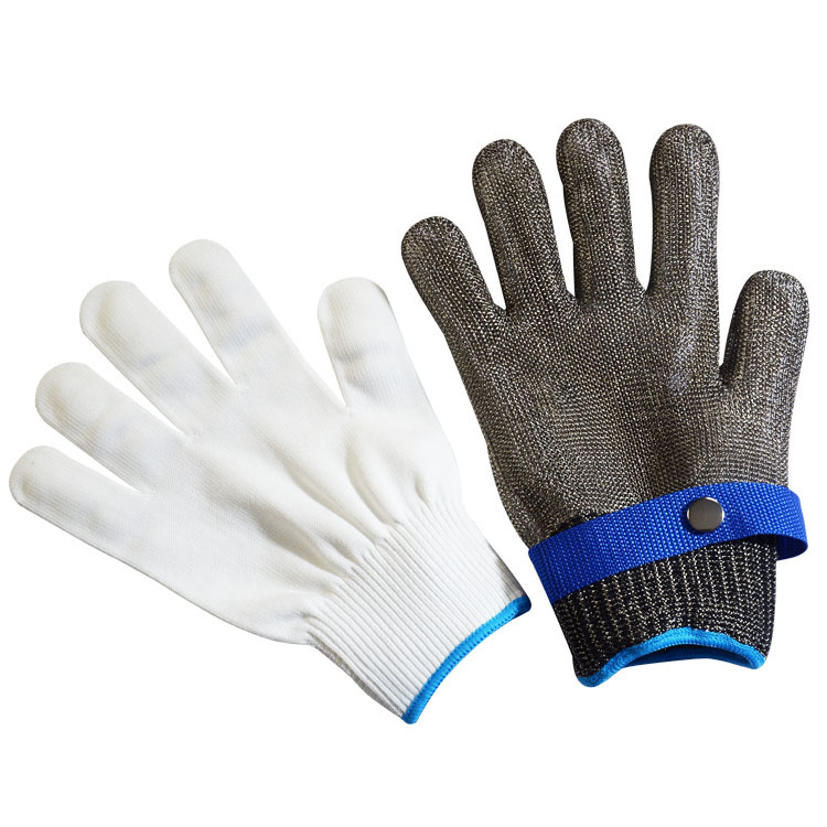 Cut Resistant Glove - ถุงมือสแตนเลสกันบาดระดับ 5 ถุงมือ HPPE ความปลอดภัยในการทํางานตาข่ายโลหะป้องกันการตัดเนื้อตัดต่อต้านถุงมือครัว