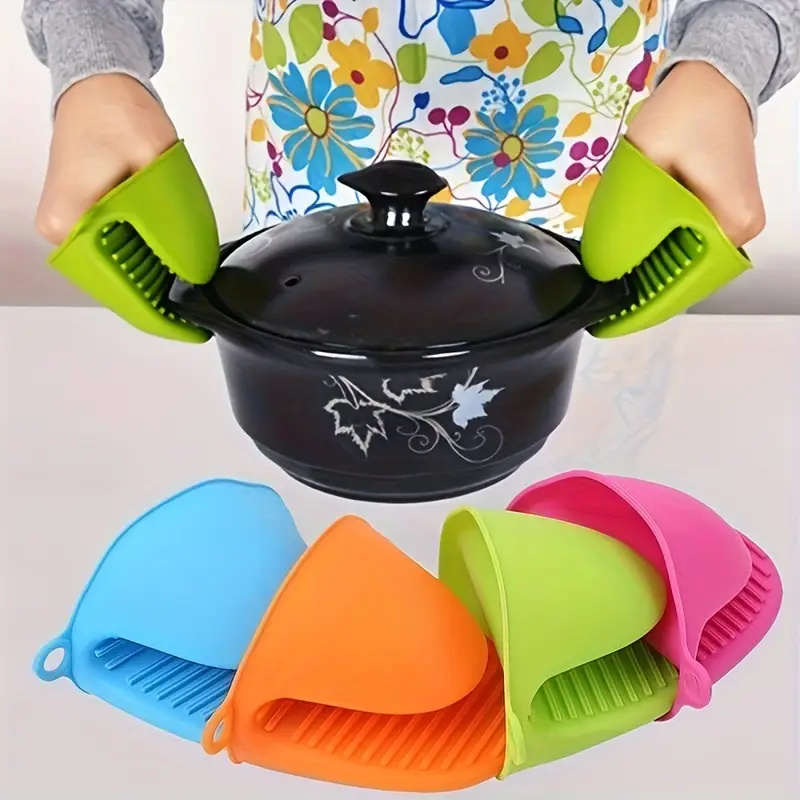 Oven Mitt Silicone - 2 ชิ้นซิลิโคนที่วางหม้อถุงมือกันลื่นอุปกรณ์ครัวป้องกันน้ำร้อนลวกและถุงมือฉนวนกันความร้อนเครื่องมือห้องครัวที่จำเป็น