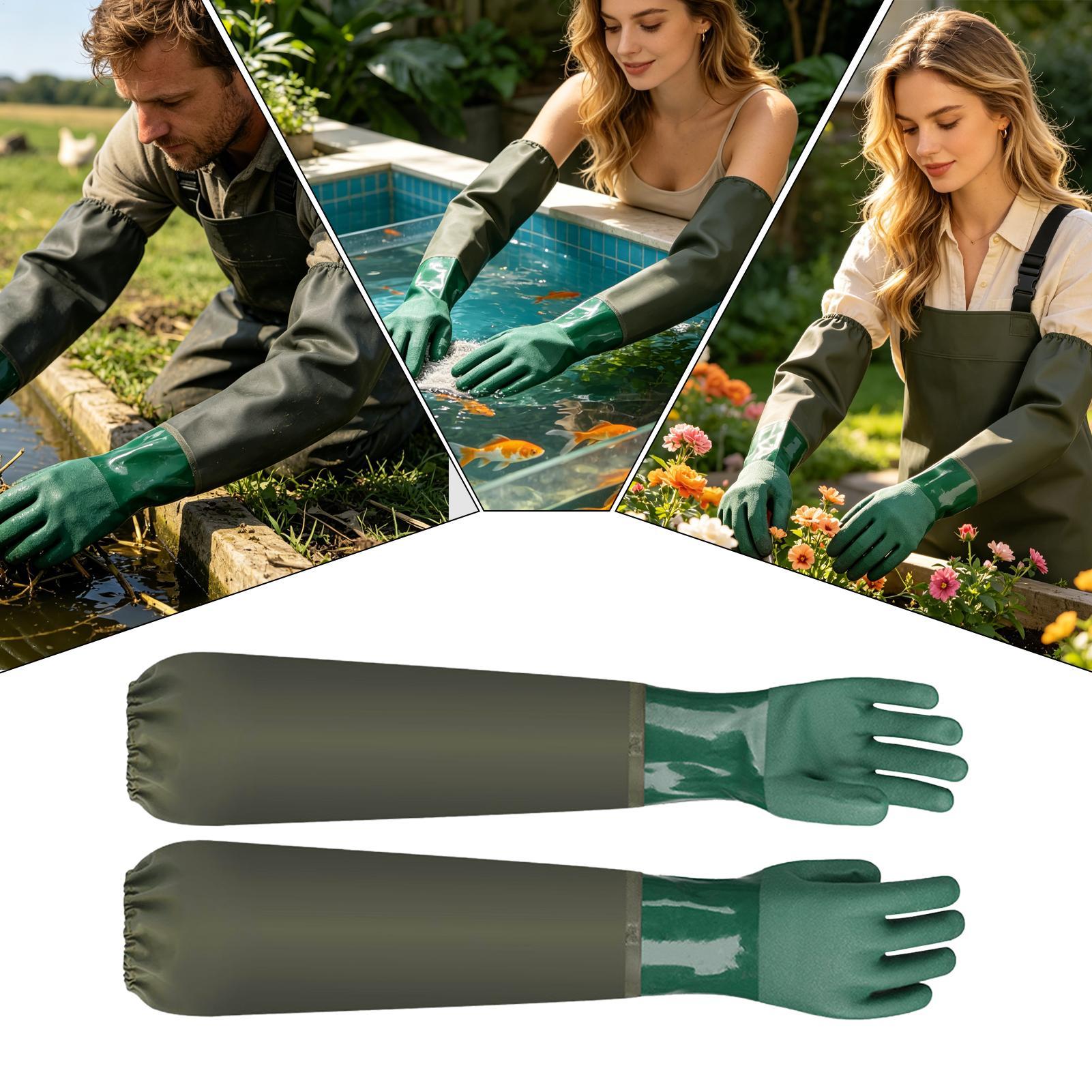 Rubber Glove Cleaning - ถุงมือยางกันน้ำ ทนทาน ใช้งานได้ยาวนาน ถุงมือตกปลาสำหรับใช้ในบ้าน ล้างจาน ทำความสะอาดรถยนต์