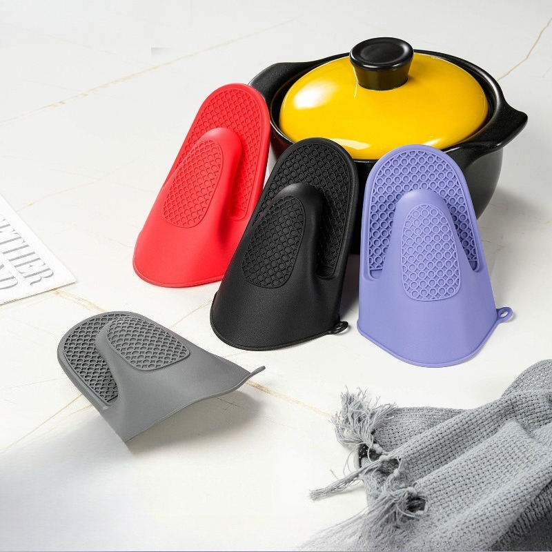 Oven Mitt Silicone - ที่หนีบมือซิลิโคนแบบหนา, ถุงมือซิลิโคนกันความร้อนสำหรับครัว, อุปกรณ์อบขนมในครัวเรือน