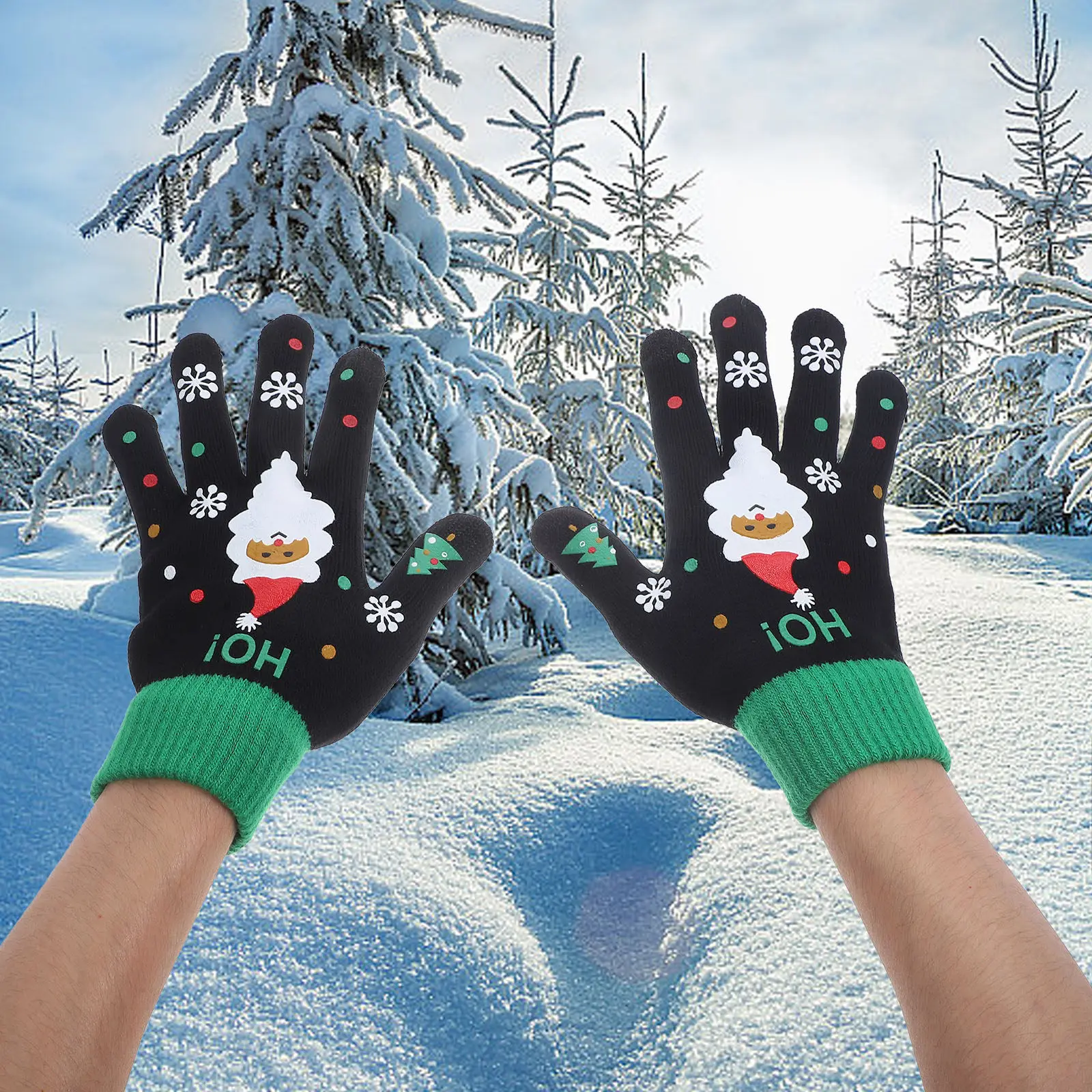 Wool Glove Lined - ถุงมือถักสำหรับฤดูหนาว 1-20 คู่ รองรับการสัมผัสหน้าจอ 5 นิ้ว
