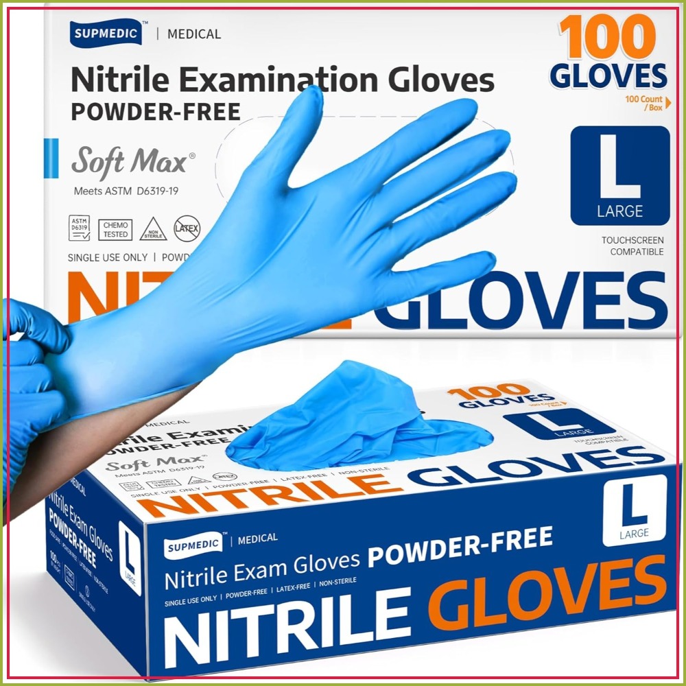 Exam Glove Nitrile - ถุงมือตรวจโรคไนไตรล์ทางการแพทย์, 100 ชิ้น, ปราศจากน้ำยาง, ปราศจากแป้ง, ไม่ผ่านการฆ่าเชื้อ,