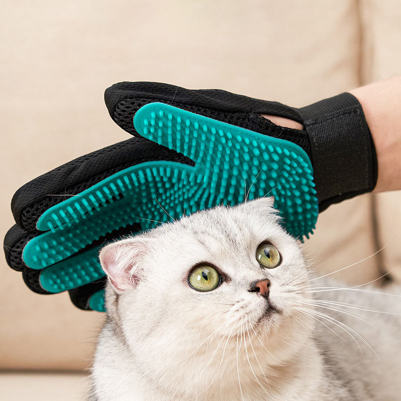 Rubber Glove Cleaning - ถุงมือสำหรับกรูมมิ่งสัตว์เลี้ยง, ถุงมือกำจัดขนอย่างอ่อนโยนสำหรับแมวและสุนัข, แปรงนวดสัตว์เลี้ยงสำหรับอาบน้ำ, อุปกรณ์กำจัดขนสัตว์เลี้ยงที่มีประสิทธิภาพ