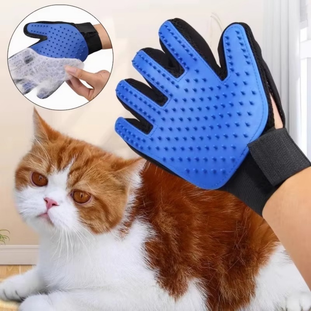 Rubber Glove Cleaning - ถุงมือกรูมมิ่งสำหรับสัตว์เลี้ยง แมว สุนัข แปรงอาบน้ำ กำจัดขน ทำความสะอาด