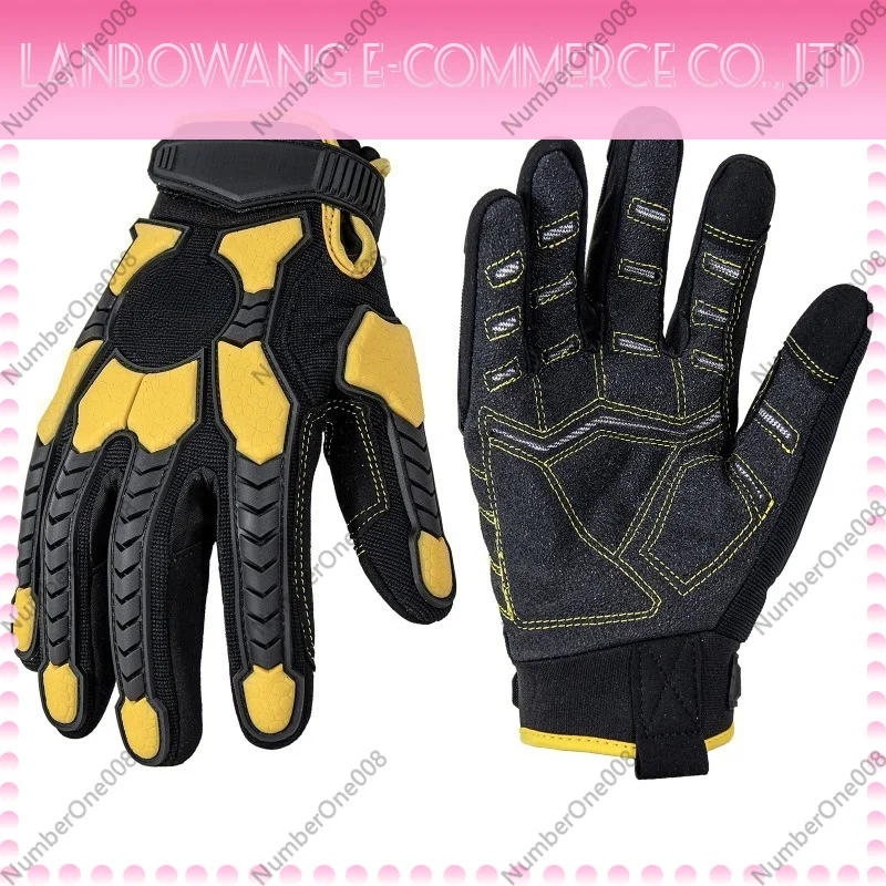 Work Glove Impact - ถุงมือกันบาดระดับ 6, ถุงมือ PVC ทนต่อการเสียดสี, ถุงมือกันกระแทก