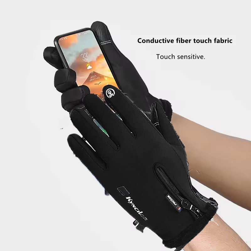 Ski Glove Waterproof - คินซิลอร์ถุงมือมอเตอร์ไซค์ฤดูหนาวอุปกรณ์ป้องกันที่อบอุ่นอุปกรณ์กันลมสำหรับเล่นสกีกันน้ำจักรยานหน้าจอสัมผัสเดินป่าถุงมือทำงาน
