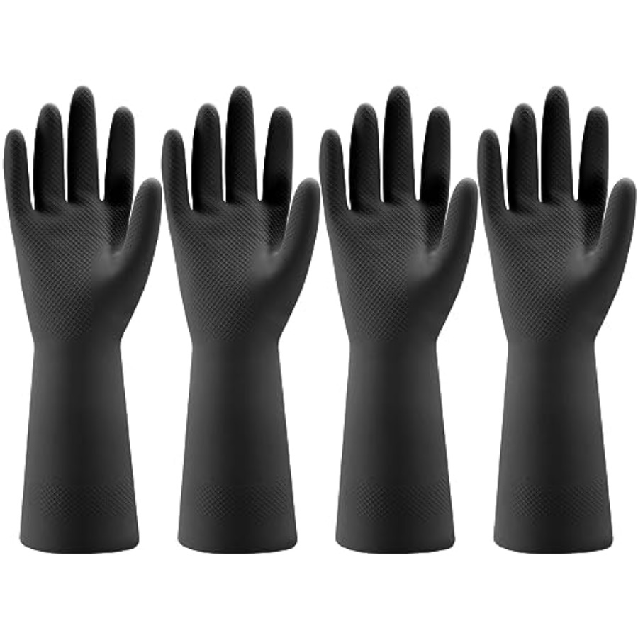 Dish Glove Rubber - ถุงมือยางล้างจานในครัว 4 คู่ - ถุงมือทำความสะอาดในครัวเรือนแบบใช้ซ้ำได้สำหรับล้างจานและงานทำความสะอาด ยืดหยุ่นได้