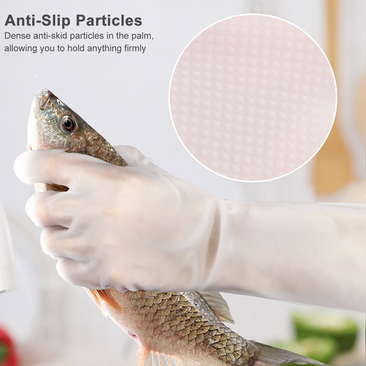 Dish Glove Rubber - ถุงมือล้างจานกันน้ำ 1 คู่ ถุงมือครัวระบายอากาศสำหรับล้างจาน ซักผ้า ทำความสะอาด