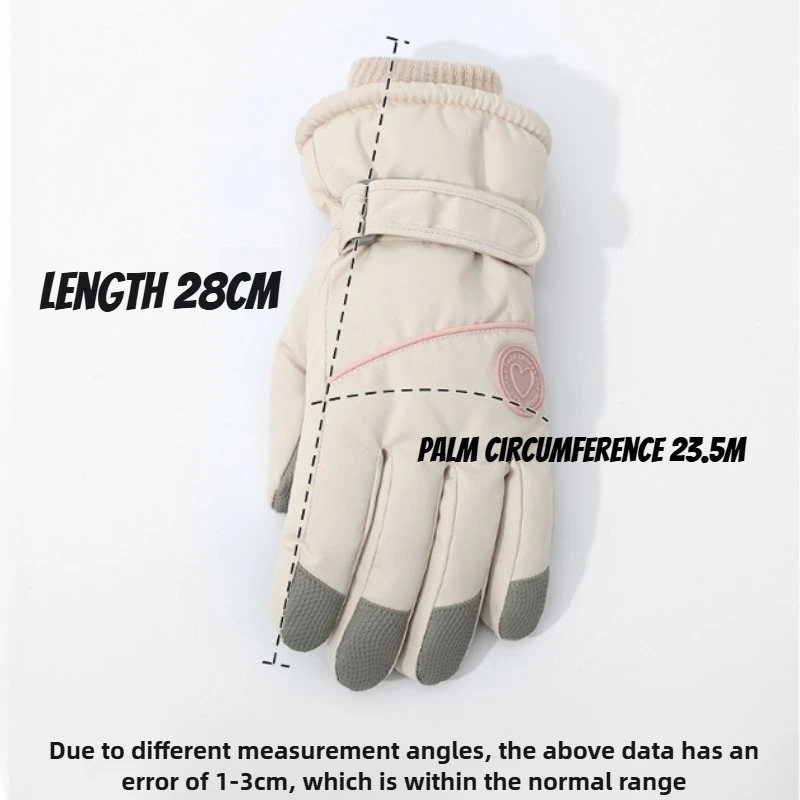 Winter Glove Insulated - ถุงมือสกีฤดูหนาวพร้อมซับในขนแกะ ถุงมือหุ้มฉนวนหนา ถุงมือปั่นจักรยานกลางแจ้งที่รองรับหน้าจอสัมผัสกันลม