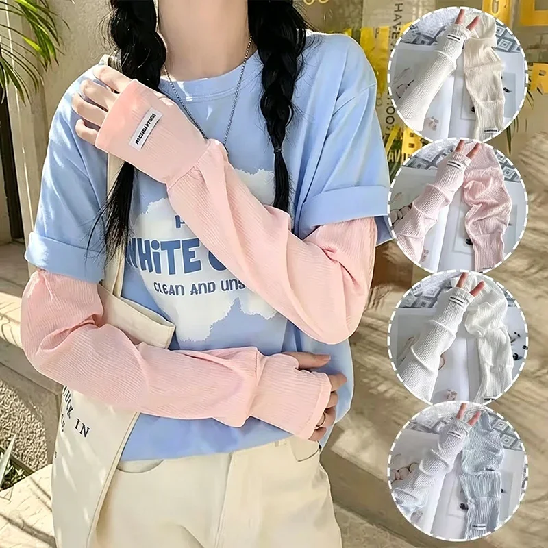 ปลอกแขนกันแดดผ้าไหมน้ำแข็งสำหร - Fingerless Glove Knit บทวิจารณ์และราคา