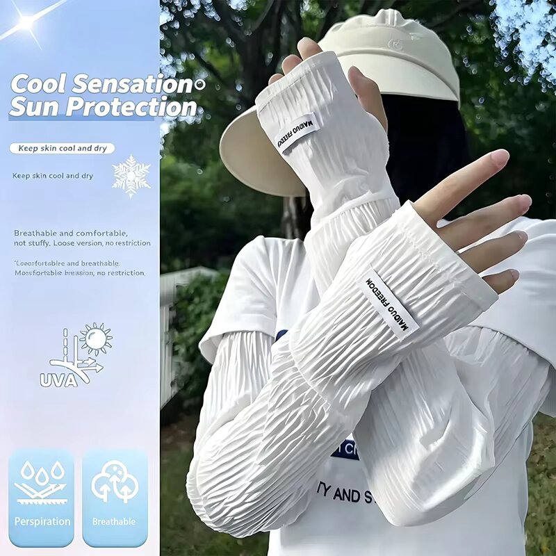 ปลอกแขนกันแดดผ้าไหมน้ำแข็งสำหร - Fingerless Glove Knit บทวิจารณ์และราคา