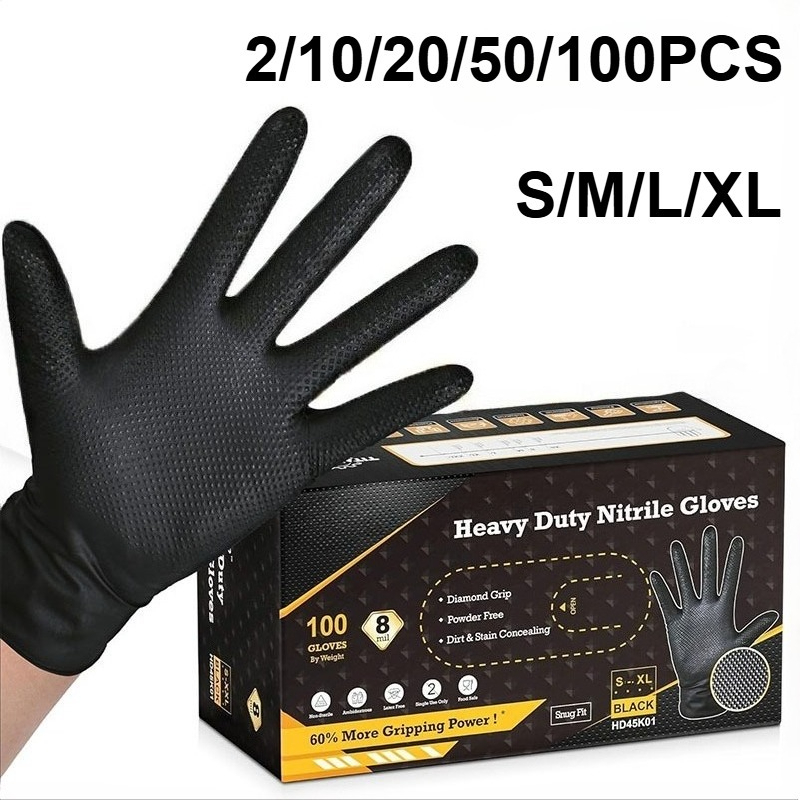ถุงมือไนไตรล์สีดำสำหรับงานหนัก - Nitrile Mechanic Glove บทวิจารณ์และราคา