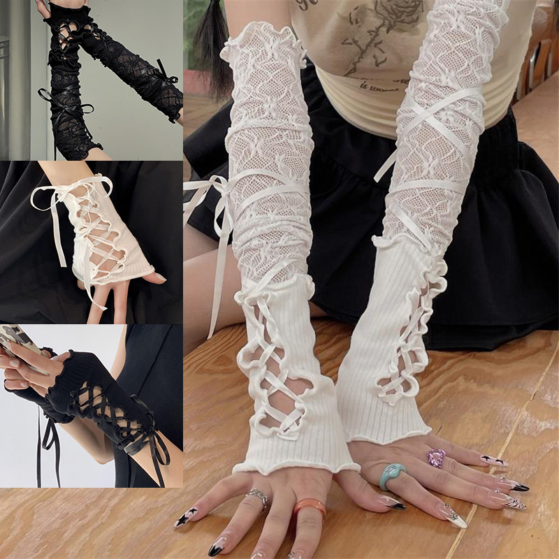 ปลอกแขนแบบไม่มีนิ้วสำหรับผู้หญ - Fingerless Glove Knit บทวิจารณ์และราคา