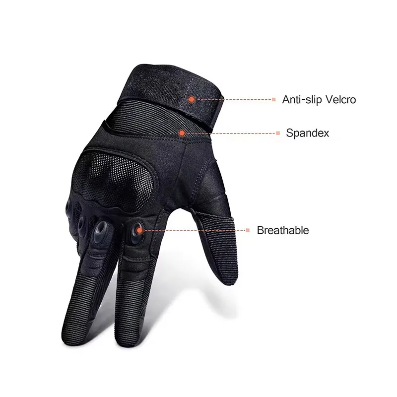 ผู้ชายเต็มนิ้วยุทธวิธีถุงมือหน - Motorcycle Glove Knuckle บทวิจารณ์และราคา