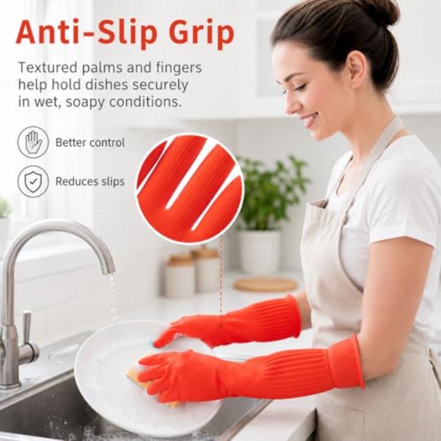 ถุงมือยางล้างจาน 2 คู่ - ถุงมื - Dish Glove Rubber บทวิจารณ์และราคา