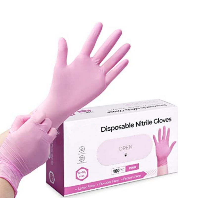ถุงมือไนไตรล์สีชมพูแบบใช้แล้วท - Latex Disposable Glove บทวิจารณ์และราคา