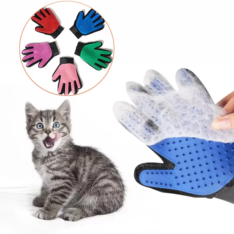 ถุงมือสัตว์เลี้ยง Cat Grooming - Rubber Glove Cleaning บทวิจารณ์และราคา