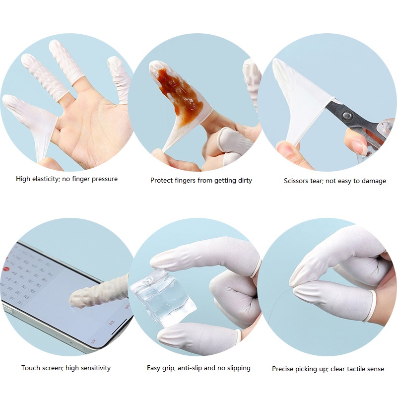 ถุงนิ้วป้องกันลื่นแบบไม่มีแป้ง - Latex Disposable Glove บทวิจารณ์และราคา