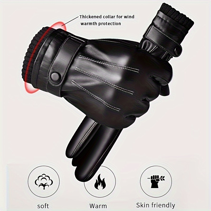 1 คู่ถุงมือฤดูหนาวอุ่นขับรถรถจ - Leather Driving Glove บทวิจารณ์และราคา