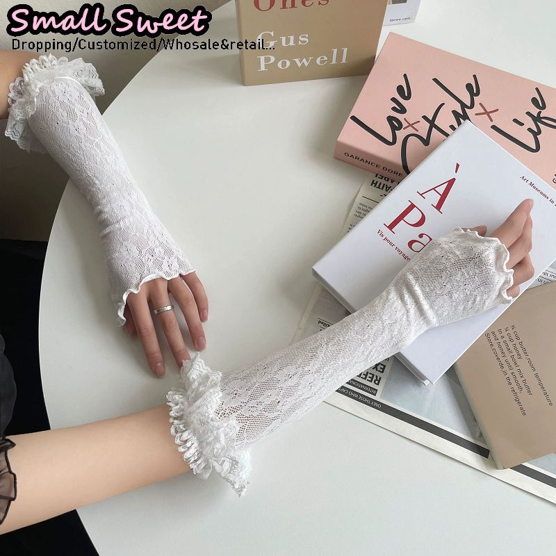 ปลอกแขนสีขาวสไตล์ฮาราจูกุสำหรั - Fingerless Glove Knit บทวิจารณ์และราคา