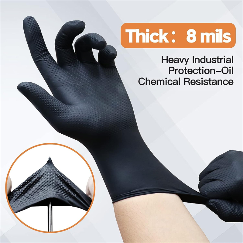 ถุงมือไนไตรล์สีดําถุงมือช่างไร - Nitrile Mechanic Glove บทวิจารณ์และราคา