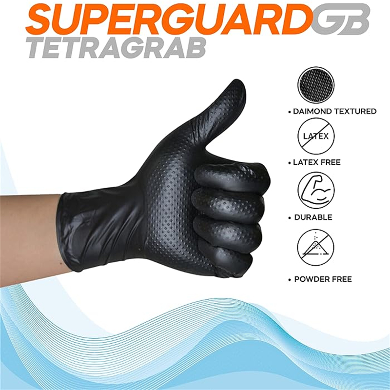 ถุงมือไนไตรล์สีดําถุงมือช่างไร - Nitrile Mechanic Glove บทวิจารณ์และราคา