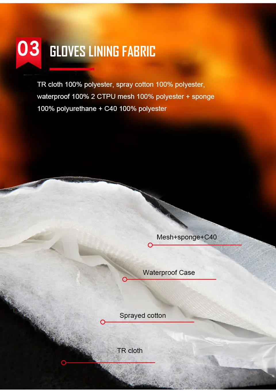 ถุงมือฤดูหนาว3M ผ้าฝ้ายเครื่อง - Ski Glove Waterproof บทวิจารณ์และราคา