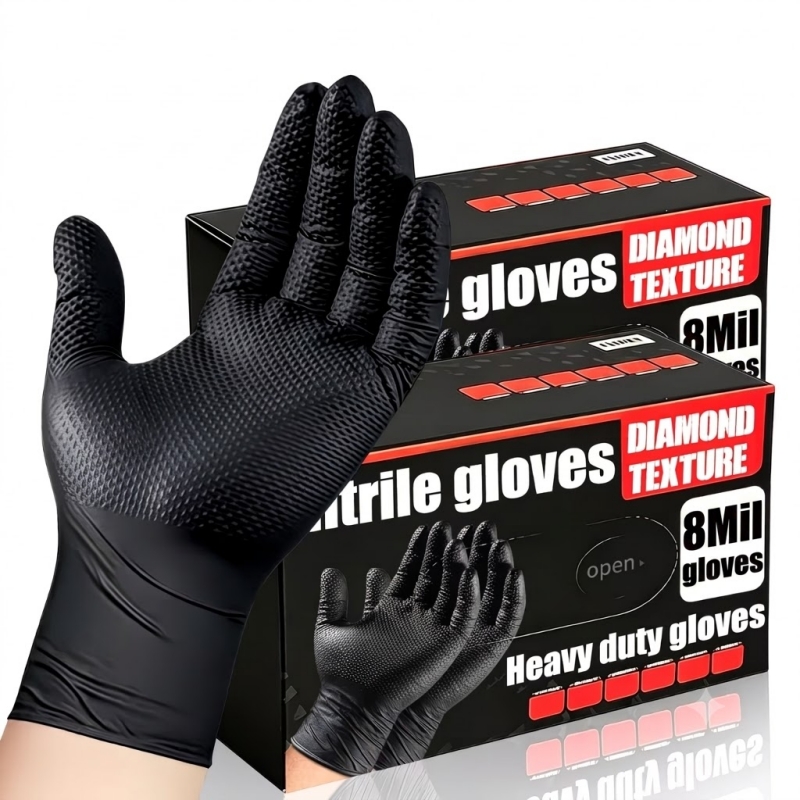 ถุงมือไนไตรล์อุตสาหกรรมสีดำแบบ - Nitrile Mechanic Glove บทวิจารณ์และราคา