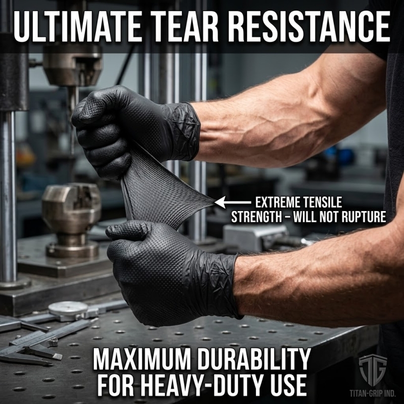 ถุงมือไนไตรล์อุตสาหกรรมสีดำแบบ - Nitrile Mechanic Glove บทวิจารณ์และราคา