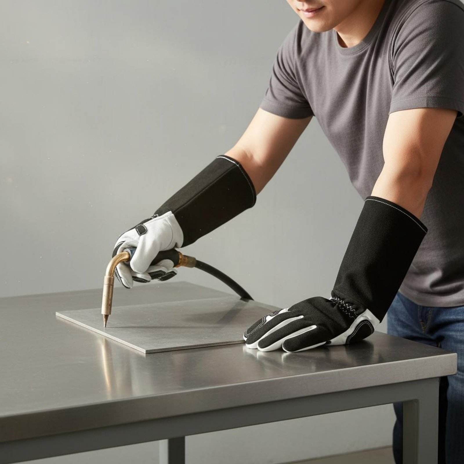 ถุงมือโลหะวิศวกรรม TIG ออกแบบน - Heat Resistant Glove บทวิจารณ์และราคา