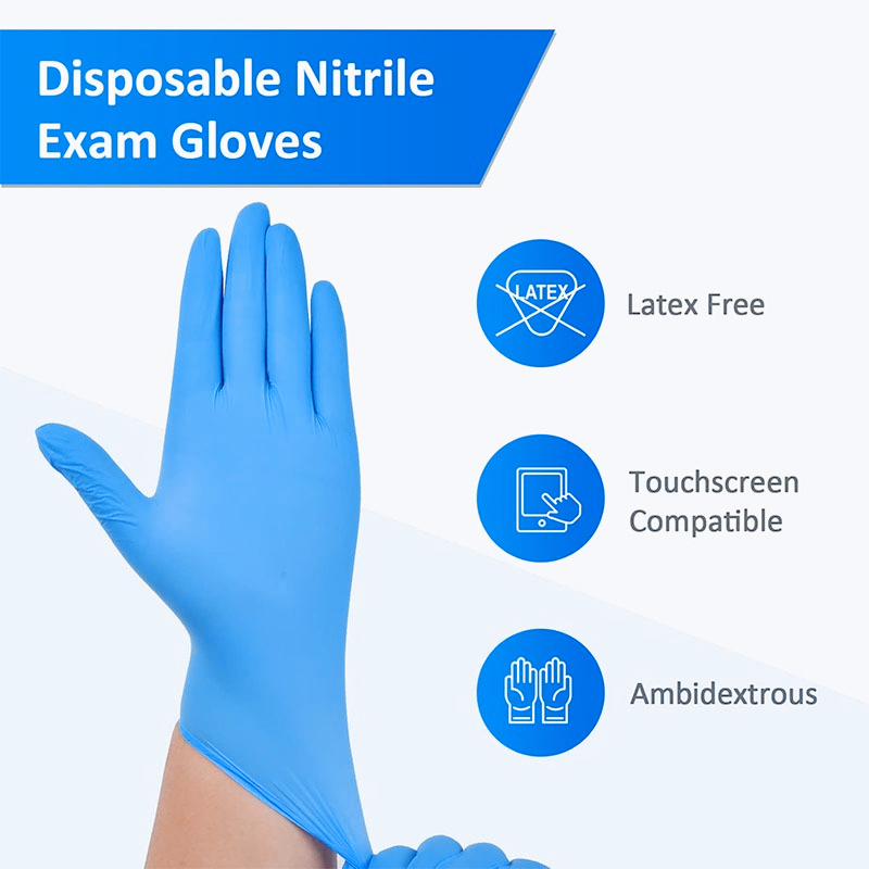 100 ชิ้น ถุงมือไนไตรล์สีฟ้าแบบ - Latex Disposable Glove บทวิจารณ์และราคา