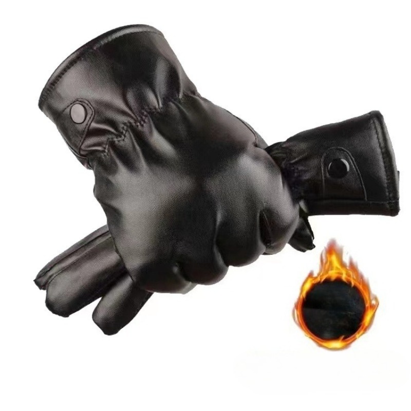 ถุงมือหนัง PU สีดำแฟชั่นฤดูหนา - Leather Driving Glove บทวิจารณ์และราคา