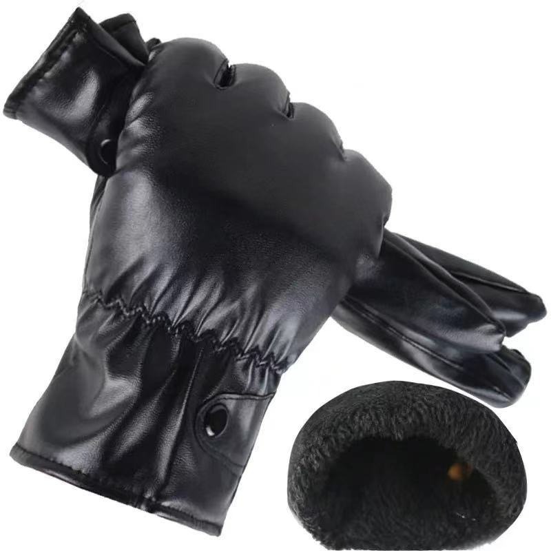 ถุงมือหนัง PU สีดำแฟชั่นฤดูหนา - Leather Driving Glove บทวิจารณ์และราคา