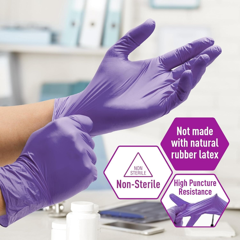 ถุงมือไนไตรล์สีม่วงนุ่มพิเศษแบ - Exam Glove Nitrile บทวิจารณ์และราคา