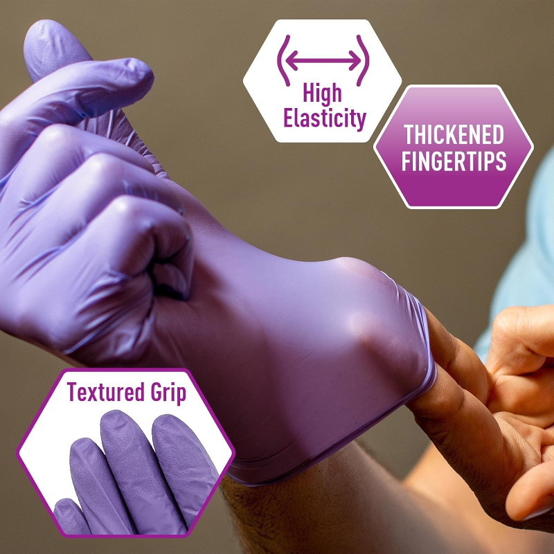 ถุงมือไนไตรล์สีม่วงนุ่มพิเศษแบ - Exam Glove Nitrile บทวิจารณ์และราคา
