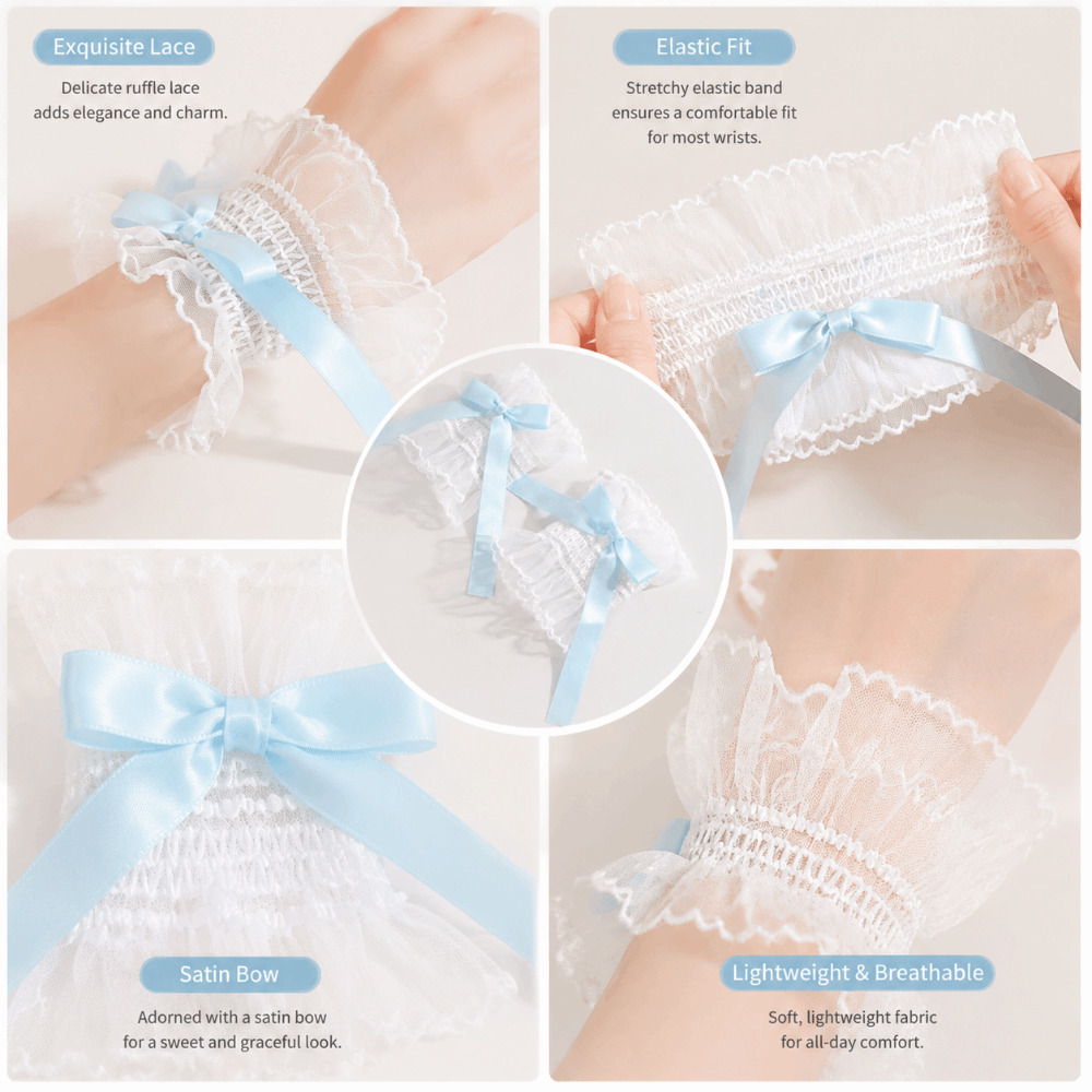 ปลอกแขนจีบระบายแบบถอดได้ สไตล์ - Fingerless Glove Knit บทวิจารณ์และราคา