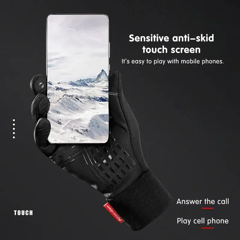 กันน้ําสีดํา/สีเทาลื่นสกีขี่หิ - Ski Glove Waterproof บทวิจารณ์และราคา