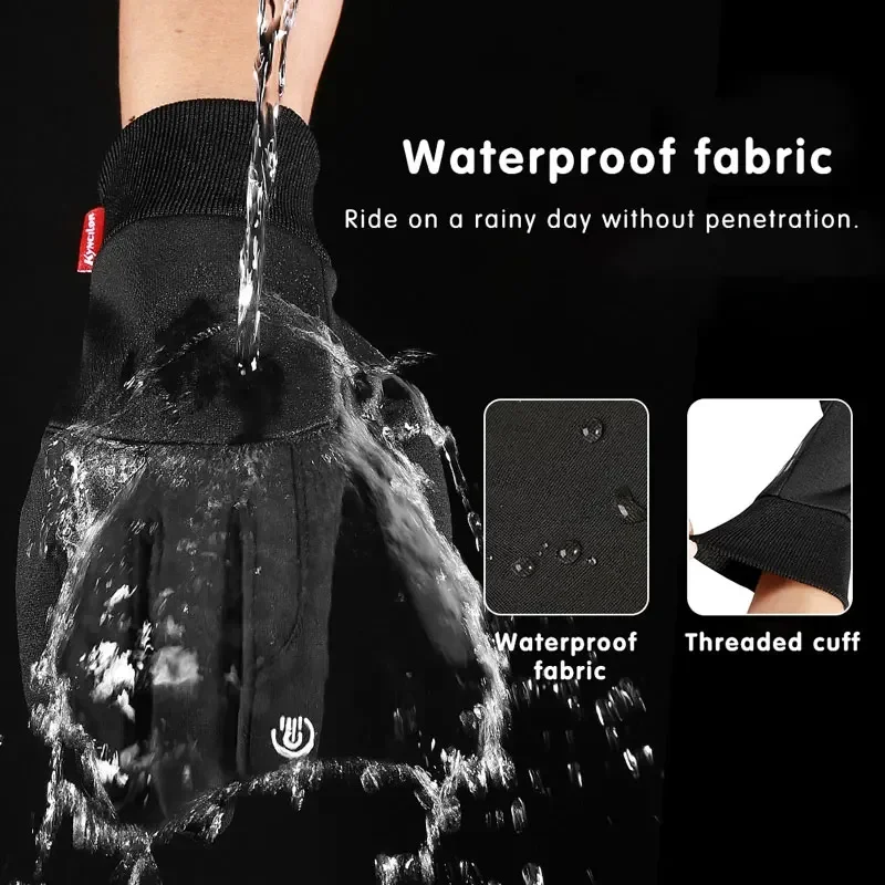 กันน้ําสีดํา/สีเทาลื่นสกีขี่หิ - Ski Glove Waterproof บทวิจารณ์และราคา