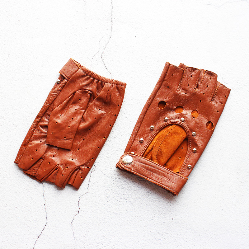 ถุงมือหนังแบบครึ่งนิ้วสำหรับผู - Leather Driving Glove บทวิจารณ์และราคา