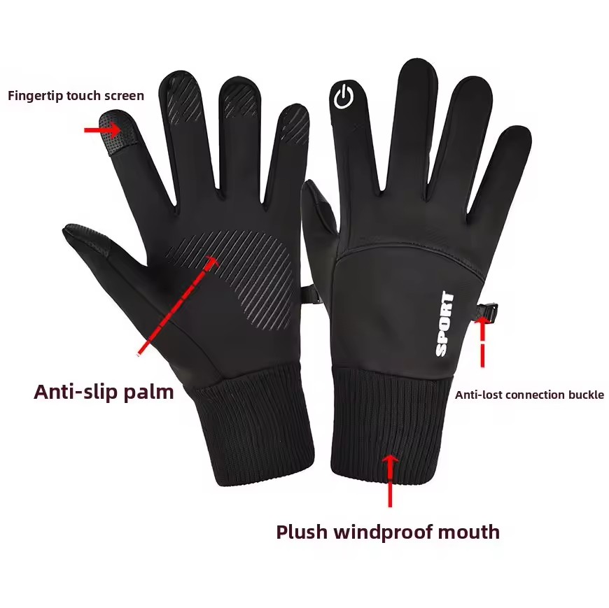 ถุงมือกันน้ำสำหรับฤดูหนาว สีดำ - Ski Glove Waterproof บทวิจารณ์และราคา